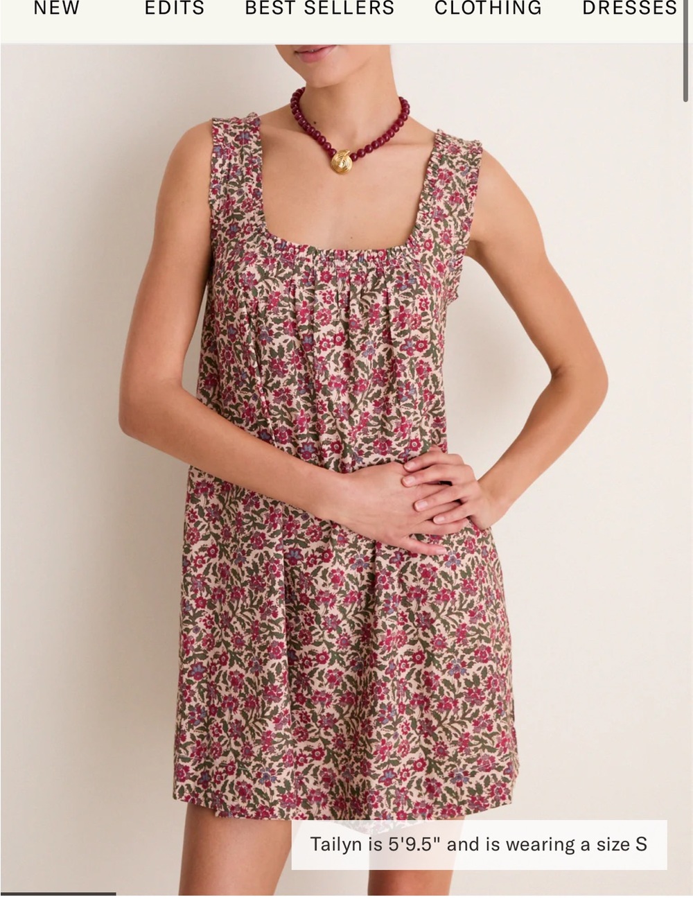 Tuckernuck Pink Floral Square-Neck Mini Dress